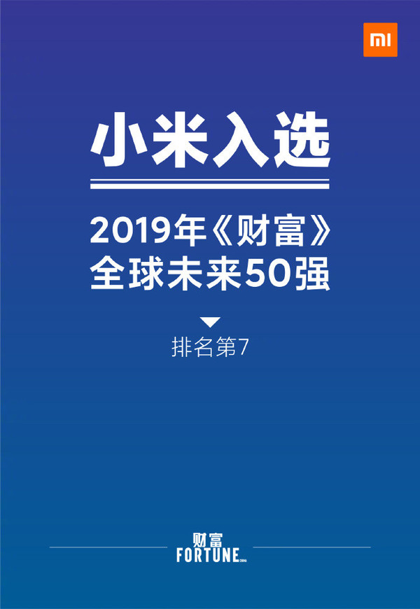 小米入圍《財富》未來50強榜單
