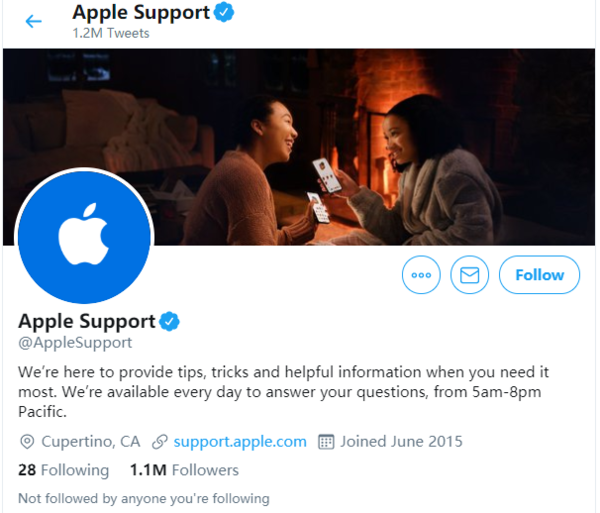 蘋果售后推特主頁