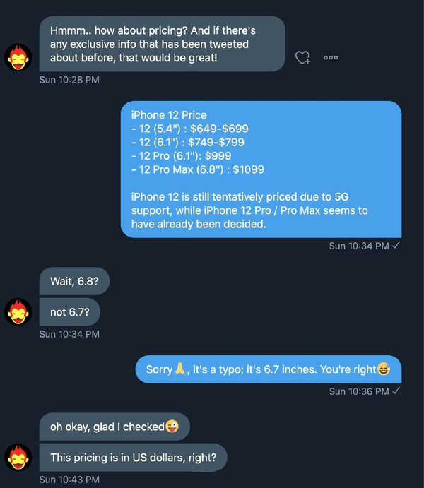 iPhone 12系列價(jià)格（圖源網(wǎng)）