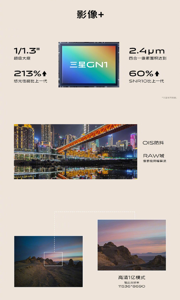 vivo X50 Pro+首發三星GN1傳感器